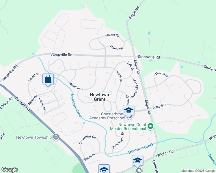 map of restaurants, bars, coffee shops, grocery stores, and more near 83 Cypress Place in Newtown