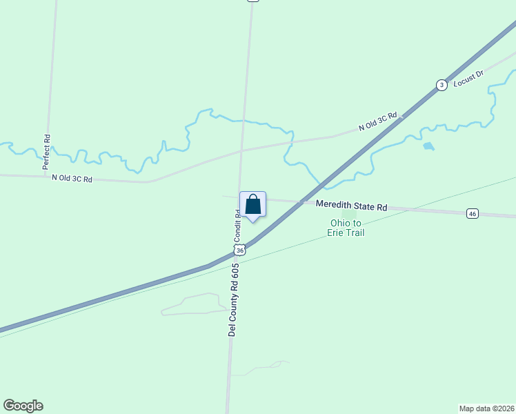 map of restaurants, bars, coffee shops, grocery stores, and more near 15225 Meredith State Road in Sunbury