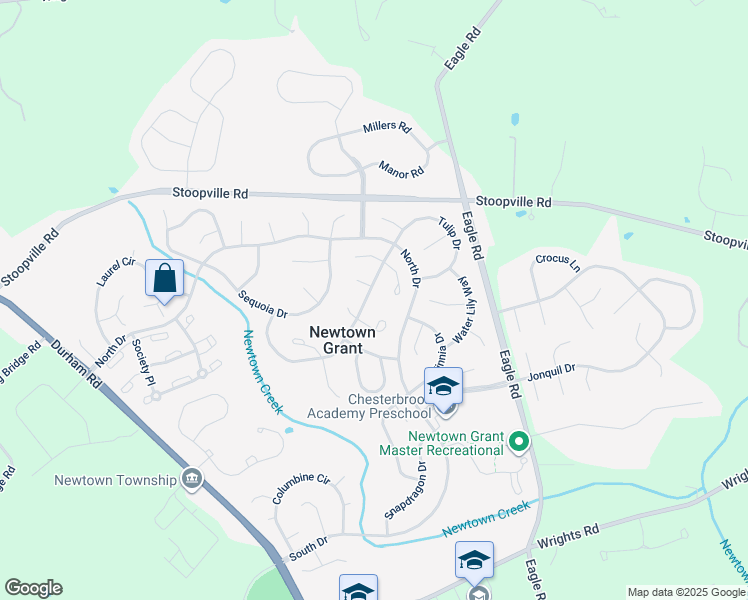 map of restaurants, bars, coffee shops, grocery stores, and more near 84 Cypress Place in Newtown