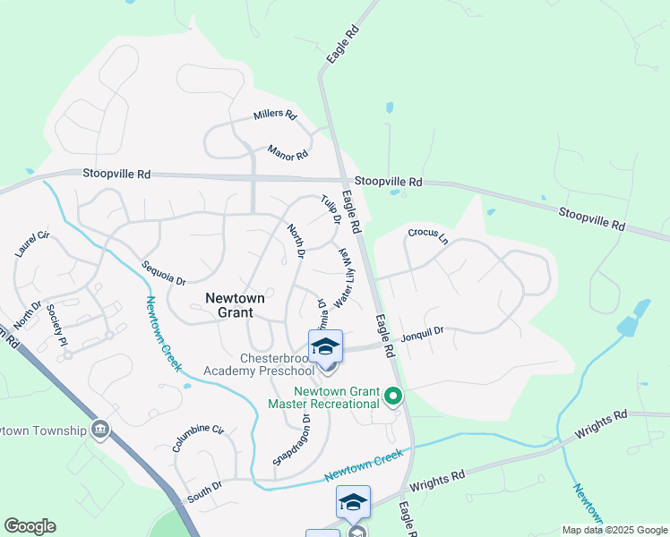map of restaurants, bars, coffee shops, grocery stores, and more near 4 Daffodil Place in Newtown