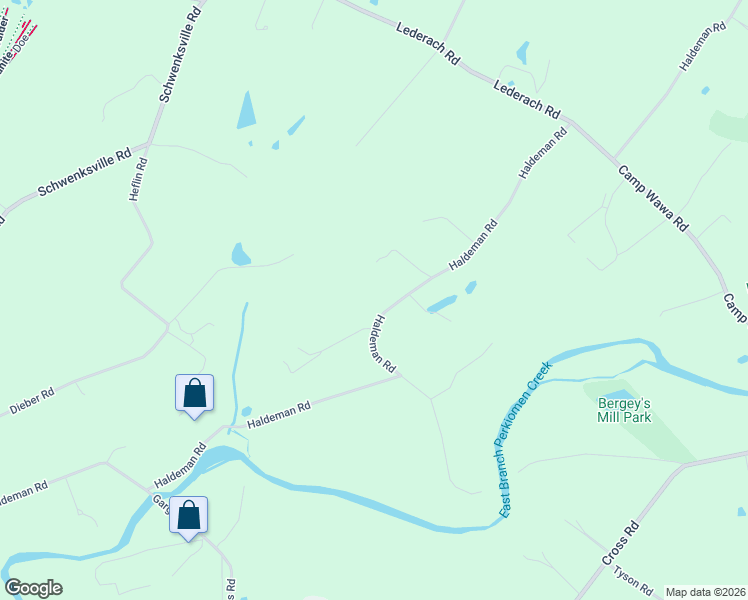 map of restaurants, bars, coffee shops, grocery stores, and more near 883 Haldeman Road in Schwenksville