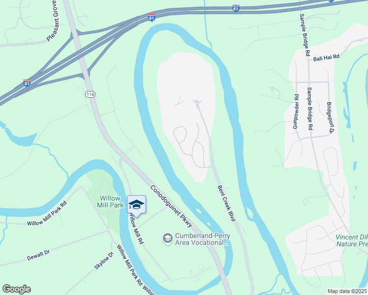 map of restaurants, bars, coffee shops, grocery stores, and more near 22 Creek Bank Drive in Mechanicsburg