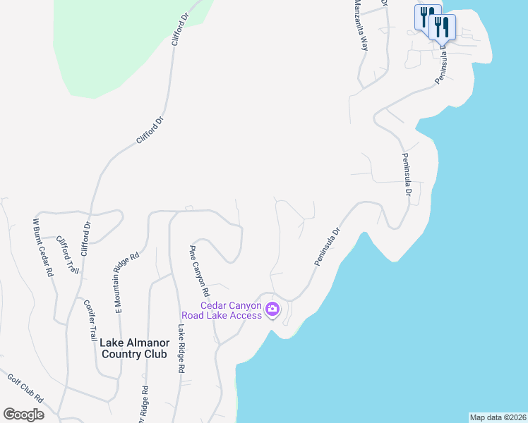 map of restaurants, bars, coffee shops, grocery stores, and more near 623 Cedar Canyon Rd in Westwood
