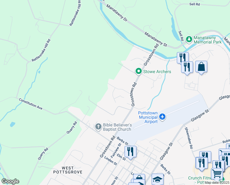 map of restaurants, bars, coffee shops, grocery stores, and more near 1094 Edgewood Drive in Stowe