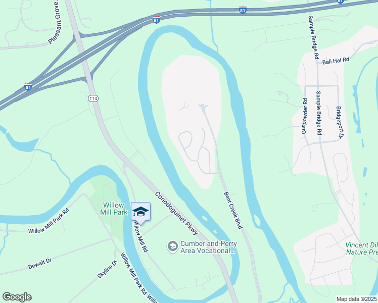 map of restaurants, bars, coffee shops, grocery stores, and more near 22 Creek Bank Drive in Mechanicsburg