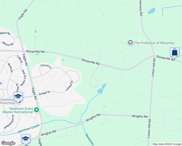 map of restaurants, bars, coffee shops, grocery stores, and more near 5 Millstone Drive in Newtown