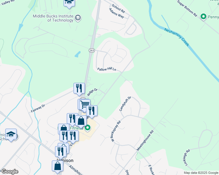 map of restaurants, bars, coffee shops, grocery stores, and more near 1508 Deborah Court in Jamison