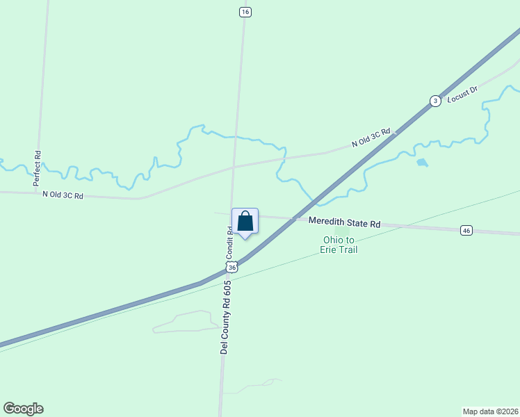 map of restaurants, bars, coffee shops, grocery stores, and more near 15225 Meredith State Road in Sunbury
