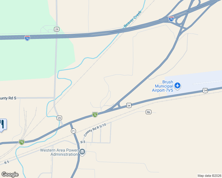 map of restaurants, bars, coffee shops, grocery stores, and more near 29481 U.S. 6 in Brush