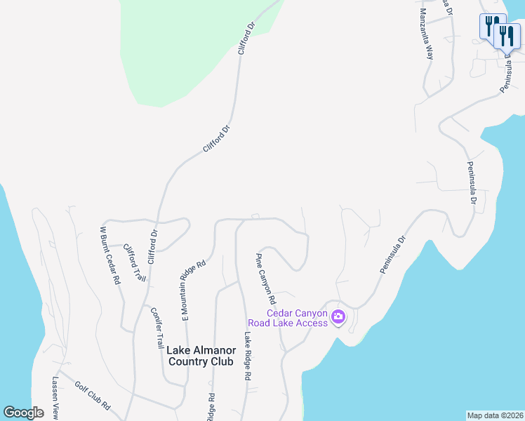 map of restaurants, bars, coffee shops, grocery stores, and more near 617 East Mountain Ridge Road in Westwood