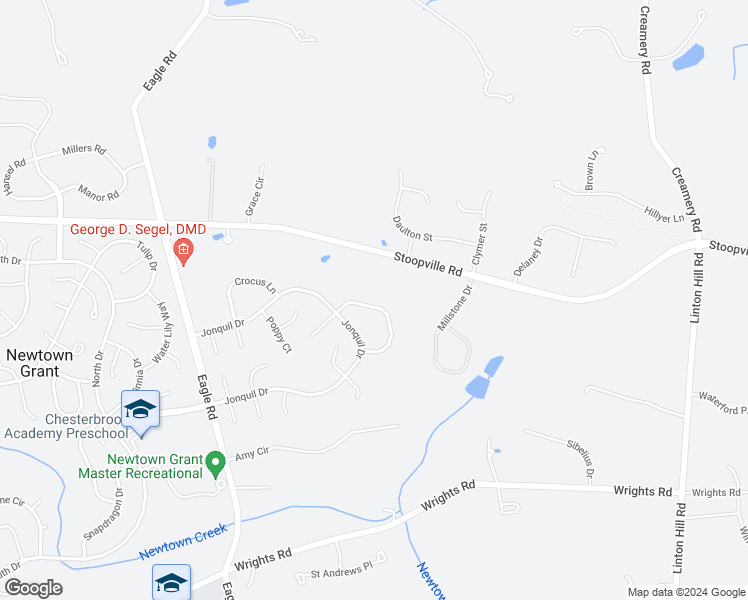 map of restaurants, bars, coffee shops, grocery stores, and more near 28 Amaryllis Lane in Newtown