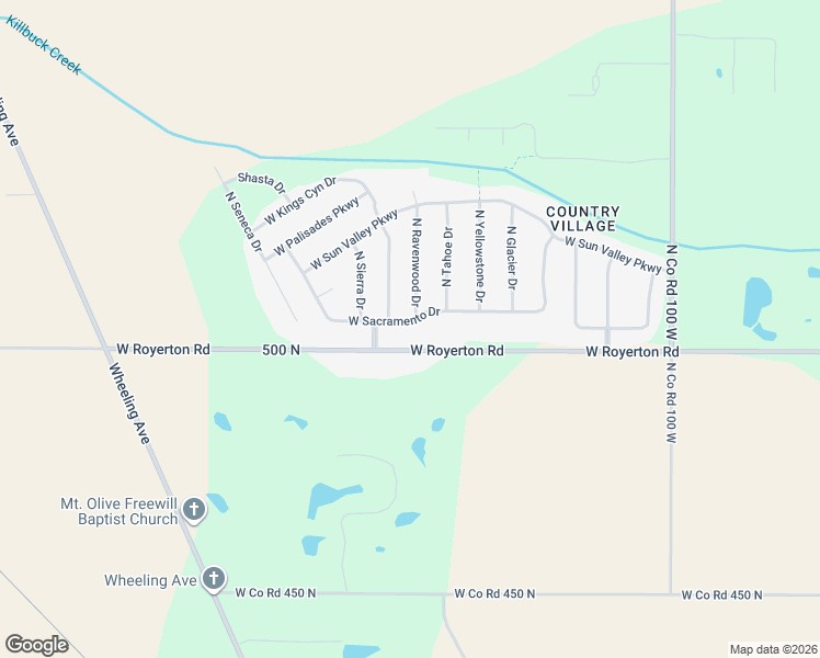 map of restaurants, bars, coffee shops, grocery stores, and more near 2508 West Royerton Road in Muncie