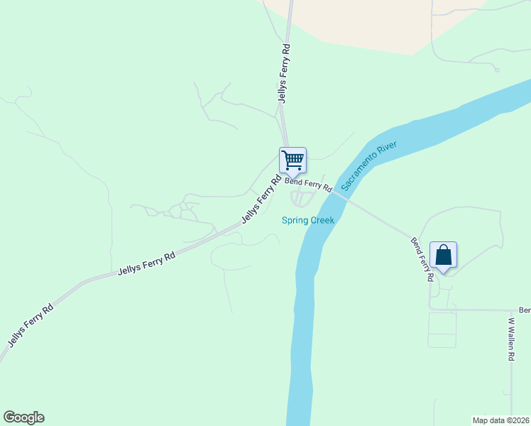 map of restaurants, bars, coffee shops, grocery stores, and more near 16170 Jellys Ferry Rd in Red Bluff