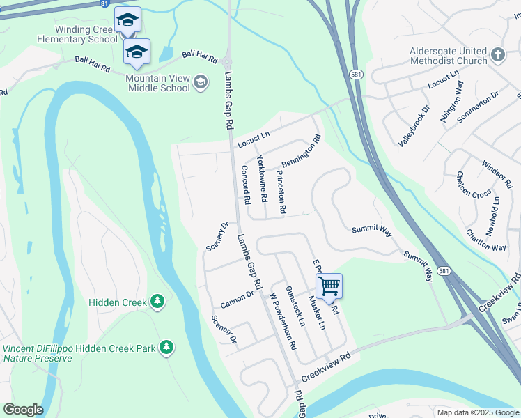 map of restaurants, bars, coffee shops, grocery stores, and more near 1363 Yorktowne Rd in Mechanicsburg