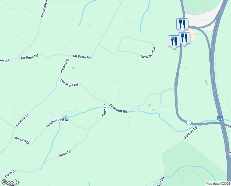 map of restaurants, bars, coffee shops, grocery stores, and more near 5 Quail Ridge Drive in Reading