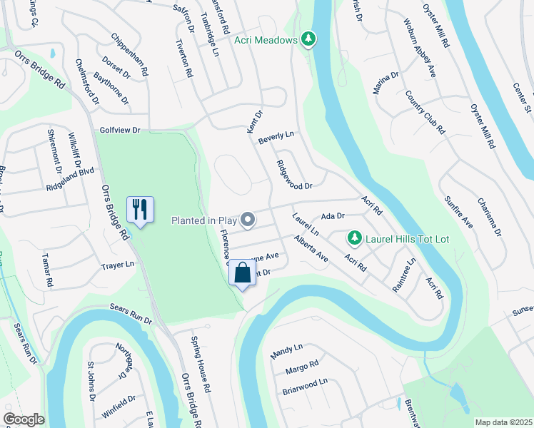 map of restaurants, bars, coffee shops, grocery stores, and more near 3601 Beech Run Lane in Mechanicsburg