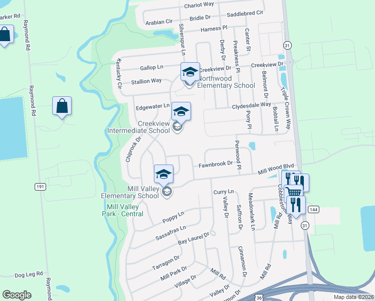 map of restaurants, bars, coffee shops, grocery stores, and more near 1868 Woodside Drive in Marysville