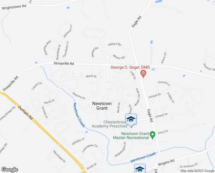 map of restaurants, bars, coffee shops, grocery stores, and more near 213 Mulberry Place in Newtown