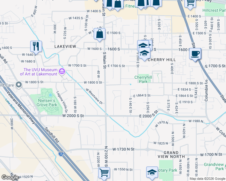 map of restaurants, bars, coffee shops, grocery stores, and more near in Lake Point