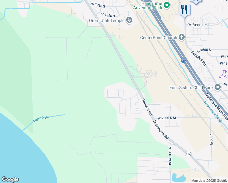 map of restaurants, bars, coffee shops, grocery stores, and more near 1177 West 1810 South in Orem