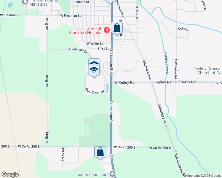 map of restaurants, bars, coffee shops, grocery stores, and more near 1910 South Jackson Street in Frankfort