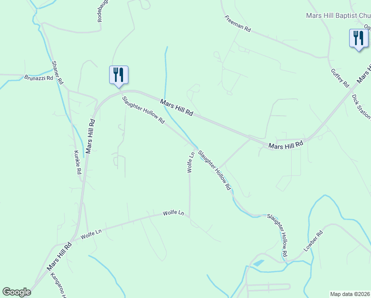 map of restaurants, bars, coffee shops, grocery stores, and more near 353 Slaughter Hollow Road in Irwin
