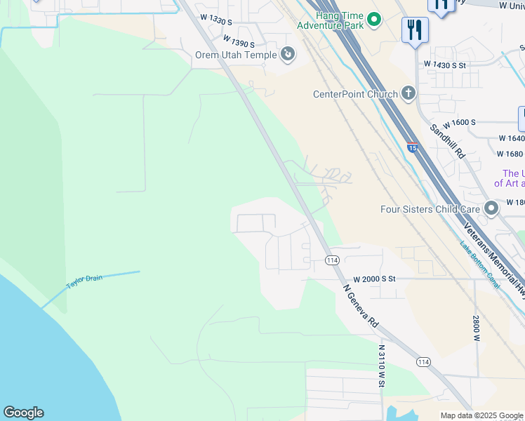 map of restaurants, bars, coffee shops, grocery stores, and more near 1152 West 1810 South in Orem