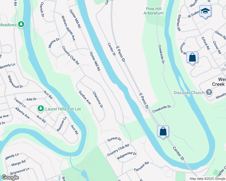 map of restaurants, bars, coffee shops, grocery stores, and more near 1023 Oyster Mill Road in Camp Hill