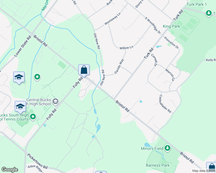 map of restaurants, bars, coffee shops, grocery stores, and more near 3037 Bristol Road in Warrington
