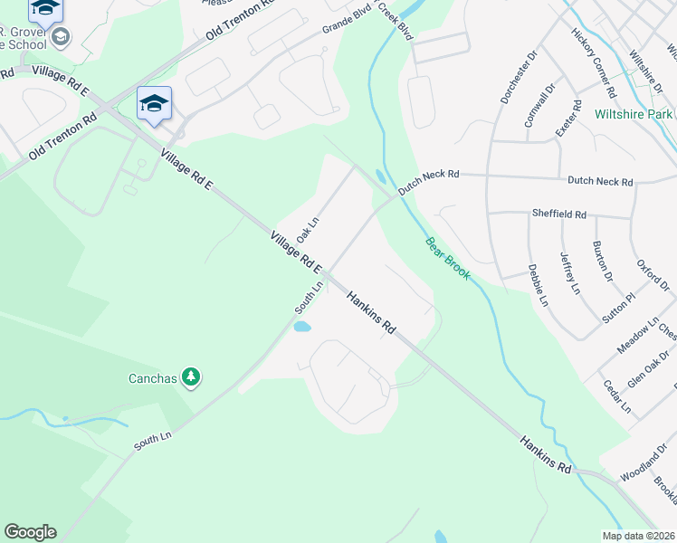 map of restaurants, bars, coffee shops, grocery stores, and more near 231 South Lane in West Windsor Township