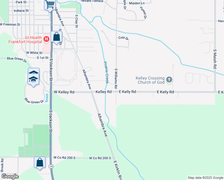 map of restaurants, bars, coffee shops, grocery stores, and more near 956 West Kelley Road in Frankfort