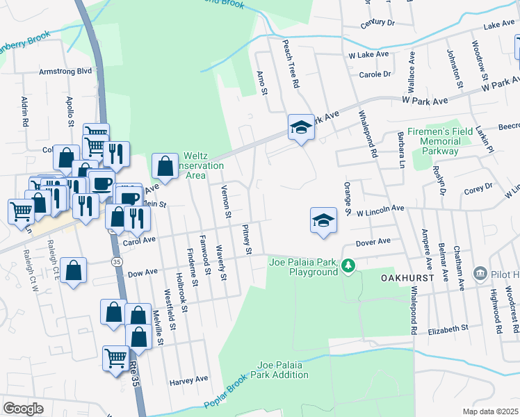 map of restaurants, bars, coffee shops, grocery stores, and more near 2004 Picton Street in Ocean Township