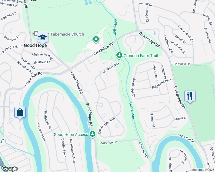 map of restaurants, bars, coffee shops, grocery stores, and more near 4759 Augusta Drive in Mechanicsburg
