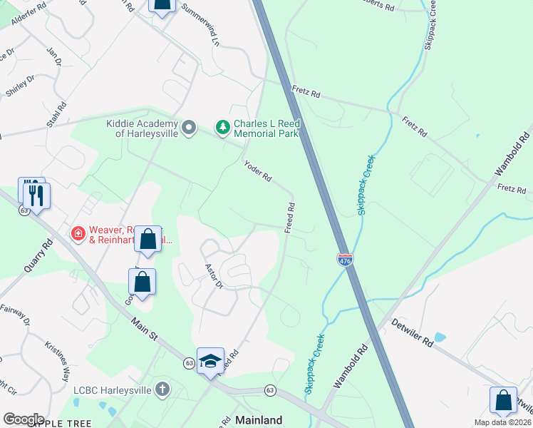 map of restaurants, bars, coffee shops, grocery stores, and more near 111 Lori Lane in Montgomery County