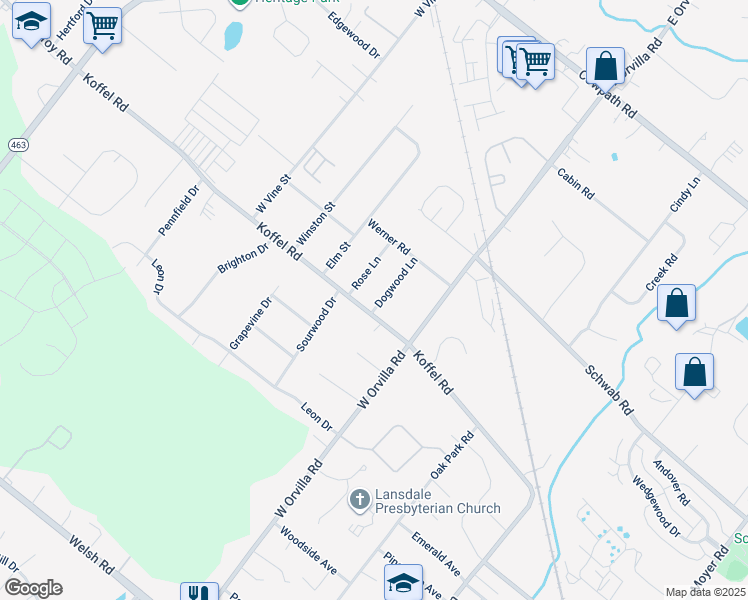 map of restaurants, bars, coffee shops, grocery stores, and more near 811 Dogwood Lane in Hatfield