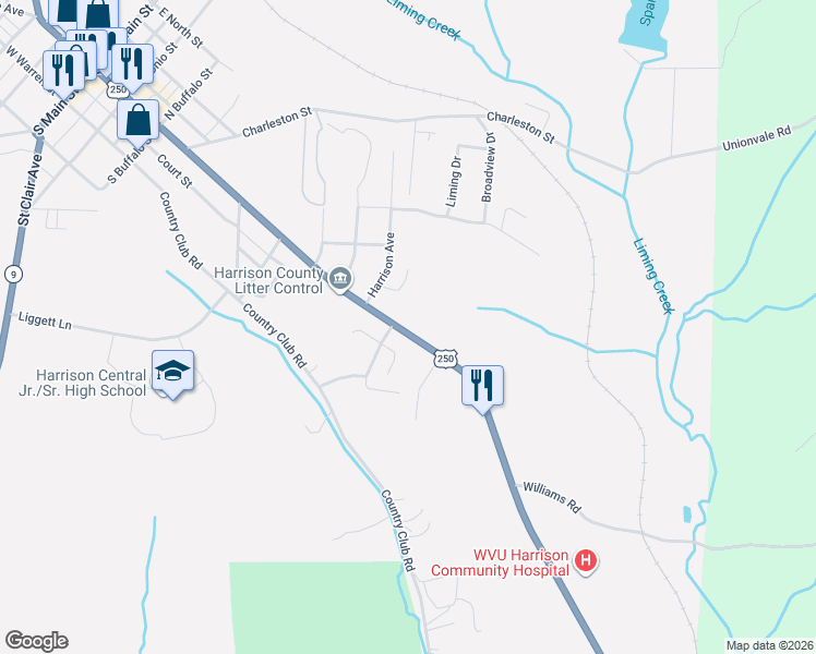 map of restaurants, bars, coffee shops, grocery stores, and more near 47999 Gable Avenue in Cadiz