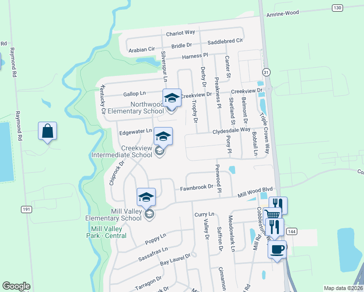 map of restaurants, bars, coffee shops, grocery stores, and more near 707 Clydesdale Way in Marysville