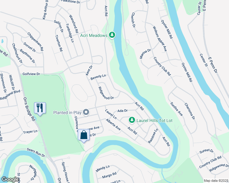 map of restaurants, bars, coffee shops, grocery stores, and more near 815 Ridgewood Drive in Mechanicsburg