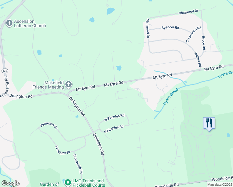 map of restaurants, bars, coffee shops, grocery stores, and more near 1652 Thistlewood Drive in Washington Crossing