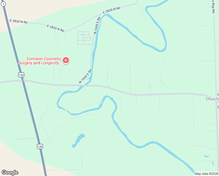 map of restaurants, bars, coffee shops, grocery stores, and more near 16000 East 2750 North Road in Danville