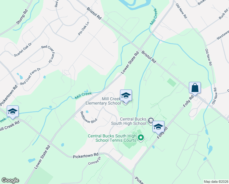 map of restaurants, bars, coffee shops, grocery stores, and more near 170 Buttercup Boulevard in Warrington