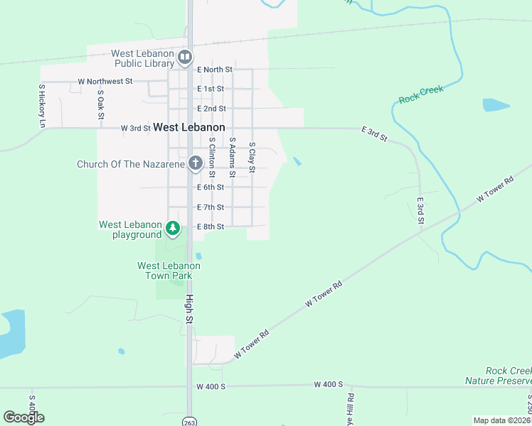 map of restaurants, bars, coffee shops, grocery stores, and more near 711-799 South Clay Street in West Lebanon