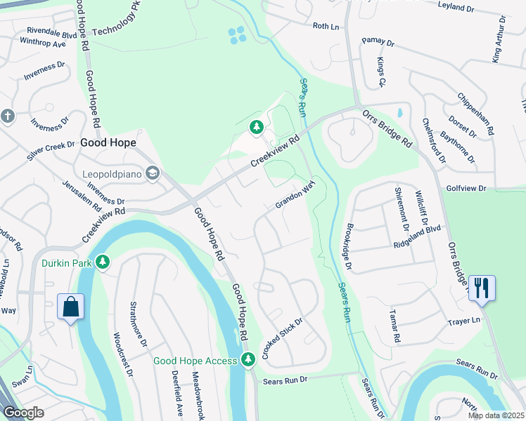 map of restaurants, bars, coffee shops, grocery stores, and more near 1001 Saint Andrews Court in Mechanicsburg