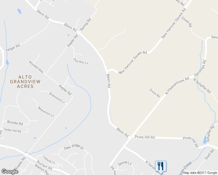 map of restaurants, bars, coffee shops, grocery stores, and more near 1724 Bleim Road in Sanatoga