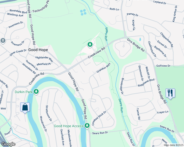 map of restaurants, bars, coffee shops, grocery stores, and more near 1001 Saint Andrews Court in Mechanicsburg