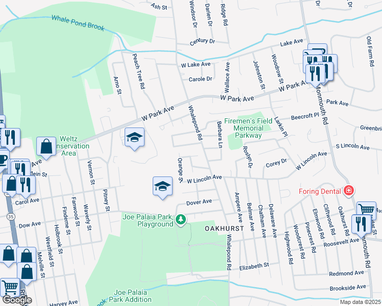 map of restaurants, bars, coffee shops, grocery stores, and more near 531 Lemon Court in Monmouth County