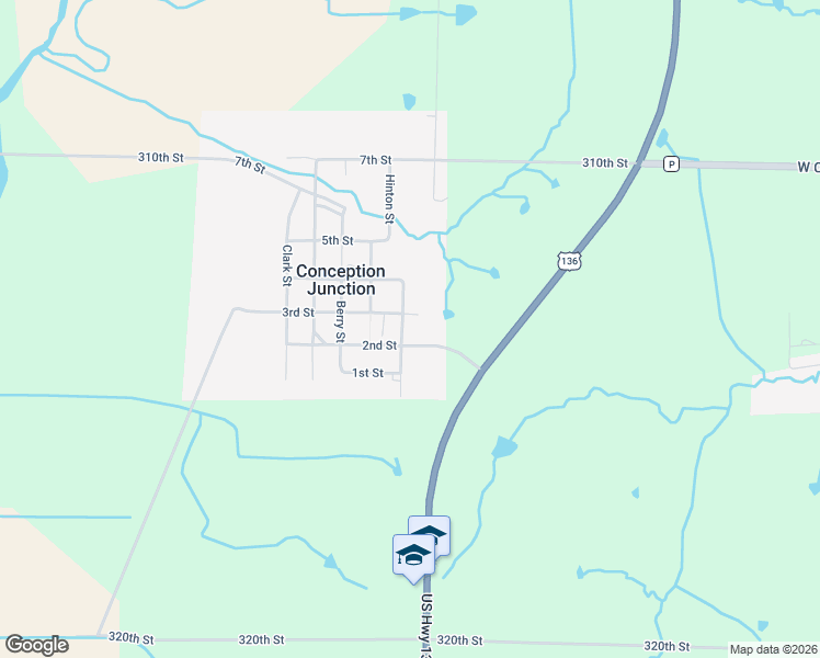 map of restaurants, bars, coffee shops, grocery stores, and more near 601-699 2nd Street in Conception Junction
