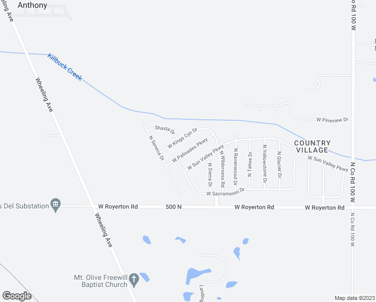 map of restaurants, bars, coffee shops, grocery stores, and more near West Palisades Parkway in Muncie