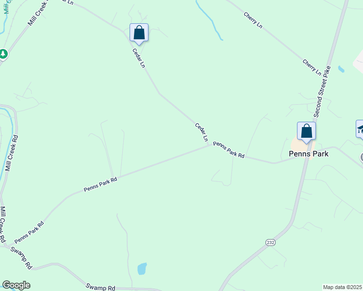 map of restaurants, bars, coffee shops, grocery stores, and more near 907 Penns Park Road in Newtown