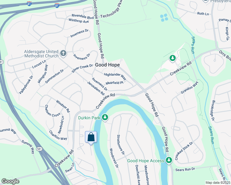 map of restaurants, bars, coffee shops, grocery stores, and more near 5021 Inverness Drive in Mechanicsburg
